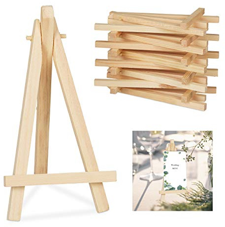 relaxdays Cavalletto da Pittore, Set da 10, Espositore, Decorazione Casa, Matrimonio, Eventi, HxB: 15,5x8 cm, Marrone