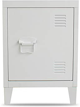 Panana Metal Filing Pedestal Cabinet with Large Storage Under Desk Nightstand Bedside Table for Living Room Bedroom Office L40 x W30 x H50cm (White)