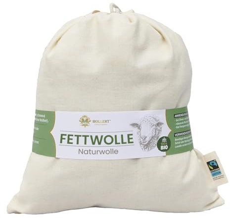 Bio Fettwolle Naturwolle 100g Schafwolle Rohwolle Wollfett Lanolin 100% Natur zur Pflege sensibler Hautpartien