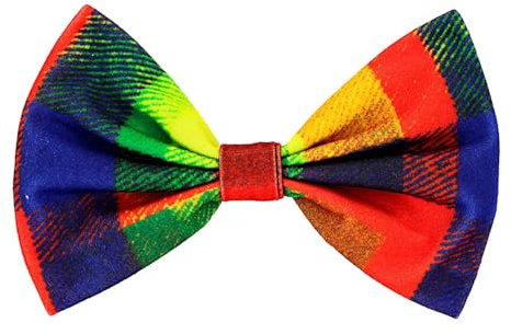 W WIDMANN MILANO Party Fashion 48639 - Fliege Clown, bunt kariert, Accessoire, Zirkus, Kostüm, Accessoire, Karneval, Mottoparty
