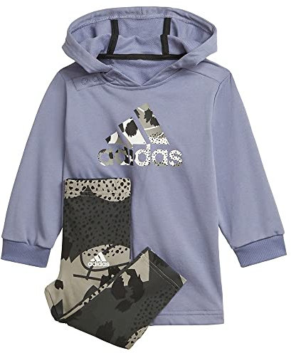 Adidas Baby Girls I Dress Set, Top:Orbit Violet/ambient Blush Bottom:CH SOLID Grey/Carbon S18/BLACK, 912M