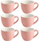 homEdge Procelain Espresso Cup, 3 Ounces / 90 ml Demitasse for Espresso, Tea- Set of 6, Pink