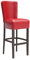 GGMMÖBEL 2-er Set Luca Full | Gastro Barhocker | Leder | Rot | mit Lehne | Gestell: Holz/Wenge | Sitzhöhe: 79cm