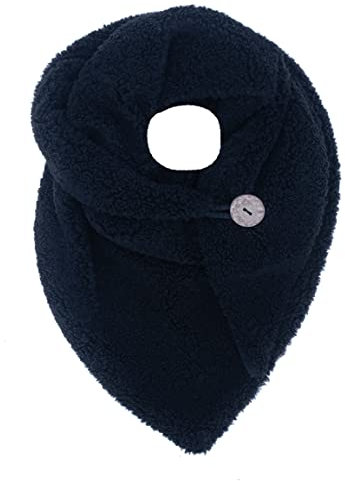 FASHION YOU WANT Damen KuschelSchal, Teddyfell Baumwolle Dreieckstuch Frauen Winterschal Herbstschal Warm Dreieck Schal Halstuch Scarf (schwarz)