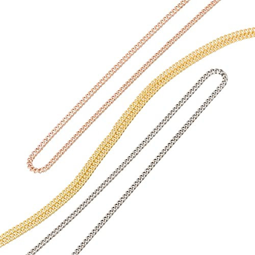 Ardeo Aurum Unisex Damen Herren Kette aus 375 Gold Gelbgold Panzerkette Halskette 1 mm Breite und 45 cm Länge mit Federringverschluss
