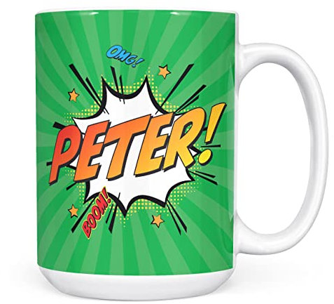 Mug Monster Tazza con nome personalizzata, con scritta Comic Super Hero, regalo personalizzato con testo, tazza da caffè in ceramica, regalo per uomini o donne, extra large e tazza gigante