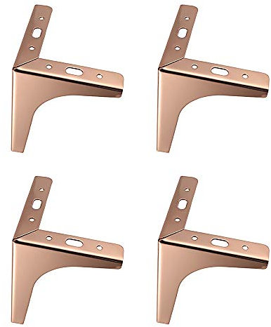 Furniture Legs 10Cm/13Cm/15Cm/17Cm Cabinet Legs Sofa Legs Table Legs Rose Gold Three-Fork Bathroom Cabinet Legsniture Support Legs-4 Pcs/13Cm