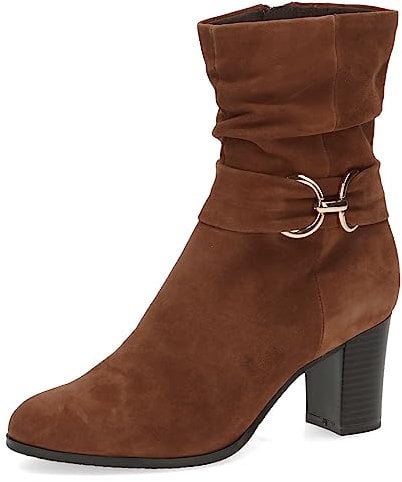 CAPRICE 9-25328-41, Botines de tacón con cordones para Mujer, Marrón (Cognac Suede), 40 EU