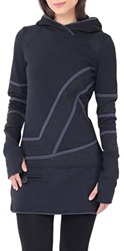 PUREWONDER Damen Pullover Kleid Kapuzenpullover Hoodie dr21