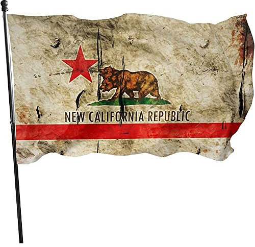 Bannerfahnen Vintage New California Republic Red Line Gartenflaggen Lustige Bauernhof Flaggen Durable Hof Flaggen, Für Feiertage, Veranda