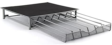 SHISHI Tiroirs de Rangement pour 36 Capsules Dolce Gusto, Porte Capsules pour Dolce Gusto, Tiroirs à Capsules de Café, Distributeur Capsules à Café (Argent 35×39×7,5 cm)