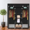 LEADZM Kleiderschrank, Faltschrank Stoffschrank Faltbare Garderobe Canvas mit Reißverschluss, Fächern, für Schlafzimmer, Wohnzimmer (Schwarz-1, 150 x 45 x 175 cm)