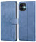 Leacckl for iPhone 11 Case, Leather Wallet Case, Flip Case with Card Holder and Magnetic Buckle, Blue