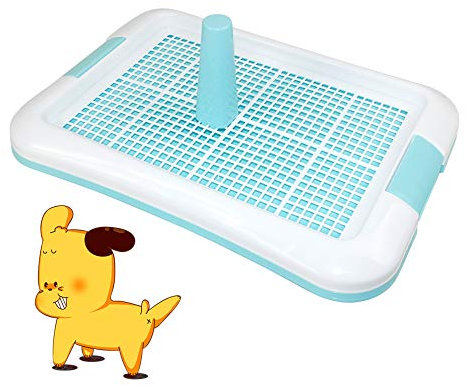 SMELL & SMILE Bandeja Sanitaria de Adiestramiento Inodoro Interior para Perros Aseo Mascotas Bandeja de Entrenamiento para Mascotas Orinal para Perros (49X35CM, Azul)
