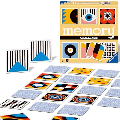 Ravensburger Challenge Memory® Verrückte Muster - 22462 - Das weltbekannte Gedächtnisspiel mit 32 kunstvoll gestalteten Kartenpaaren, für 2 bis 8 Spieler ab 6 Jahren