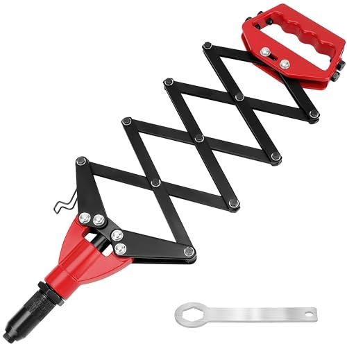 BELLE VOUS Pince a Rivet Pop avec 5 Embouts - Adapté aux Rivets en Aluminium et en Acier Inoxydable de 3,2-6,4 mm - Pince Rivet Pop Professionnelle à Simple Traction - Rivetage Rapide
