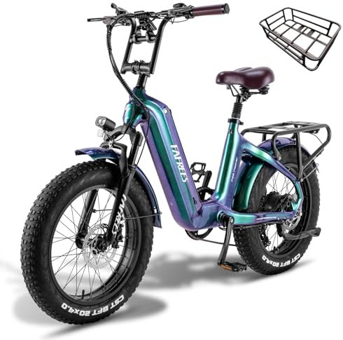 Fafrees F20 Master ebike 20 * 4.0 Zoll, Elektrofahrräder 48V 22.5Ah Akku, Carbonfaserrahmen e Bike Herren Damen 60N.m Motor, Pedelec Lagergewicht 150KG, Grün