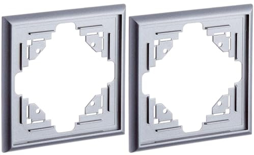 Kopp 309115065 Malta Abdeckrahmen für senkrechte und waagerechte Montage 1-Fach, Silber-anthrazit (Packung mit 2)