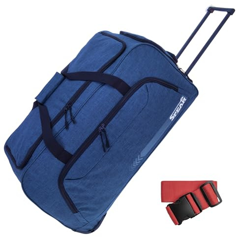 SPEAR Reisetrolley Weekender 68cm Reisetasche Herren 910 Dunkelblau +g | 85L 68cm Schultergurt, Rolltasche, Herren, Koffergurt inklusive, Zug, Bahn Mädchen, Damen, Jungen Freizeit