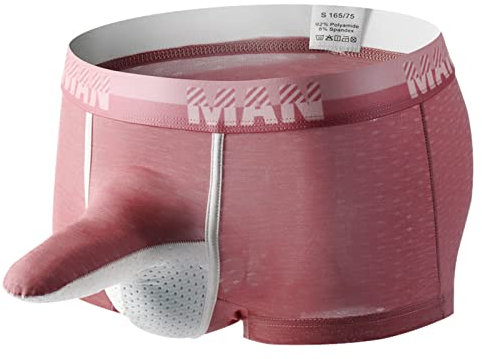 MKIUHNJ Männliche lässige Feste Mesh-Elefanten-Stamm atmungsaktive Unterwäsche Hosen Knickers bequemen Boxer Sportunterwäsche Unterwäsche Herren Sexy XXL
