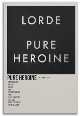 greb Lorde Album-Poster, Leinwand-Poster, Raumdekoration, ästhetisches Poster, künstlerisches Poster für Schlafzimmer, Wohnzimmer, Wände, 30 x 45 cm, ungerahmter Stil