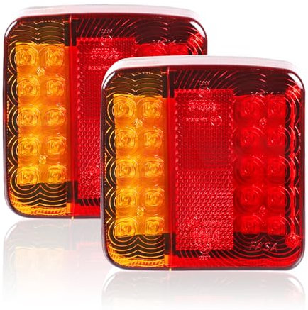 Yuanjoy LED Rückleuchten Anhänger, 2er Pack Universal Rückleuchten, 12V Wasserdicht Superhelles Rücklicht für PKW Traktor Landwirtschaftliches Beleuchtung