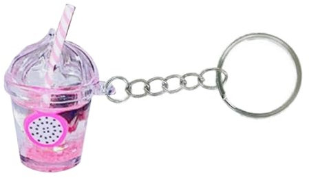 YIZITU Schlüsselanhänger für Auto-Rucksack, Taschenanhänger, Bubble Tea, KawaiiMini-Tassen-Anhänger mit Schlüsselanhänger, Ringe, Milchteetasse, Schlüsselanhänger, M53 Pink, One size
