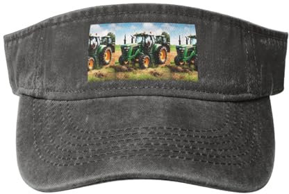 Company Sonnenhut mit Traktor-Print, stilvoller Denim, offener Sonnenhut für Alltag und Sport, Company Farm Traktor, L/Einheitsgröße