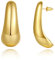 CyxenNova Kleine Creolen Gold Ohrringe Damen, 18K Vergoldet Huggies Ohrringe Creolen, Klobig Dick Ohrringe Gold, Hypoallergen Leicht Schmuck Damen, Geschenke für Frauen (Long Teardrop)