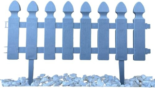Classic Picket Fence Panels - Durable, Weather-Resistant, Easy to Install (Grey, Pack of 12)