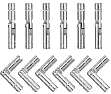 sourcing map Lot de 12 charnières invisibles en laiton - 30 x 5 mm - Support pliable - Charnières cylindriques cachées pour boîte à souvenirs - Charnières à baril d'armoire