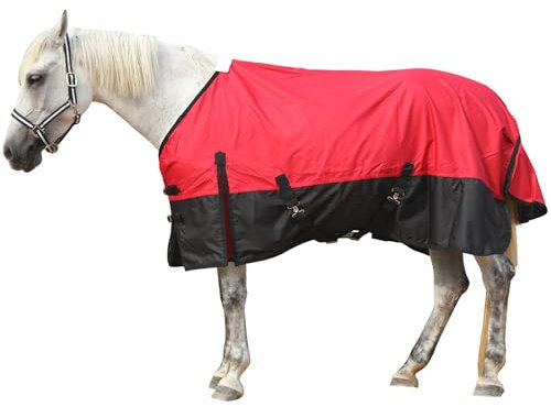 Gallopoff 600D Reißfeste Pferdedecke ohne Füllung 0g, wasserdichte und Atmungsaktive Regendecke mit Kreuz-Bauchgurten, Komfortable und Leichte Weidedecke