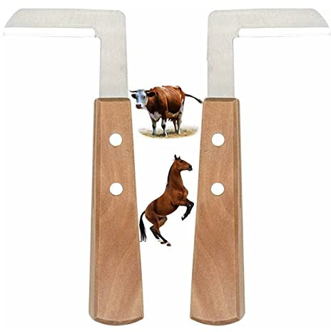 Couteau à Sabot pour Chevaux, Outils de maréchal-ferrant, Coupe-Sabot en Acier Inoxydable, Cure-Sabot pour Chevaux, Couteau à Sabot à Lame Droite, Outil de Coupe pour gaucher et droitier pour bovins