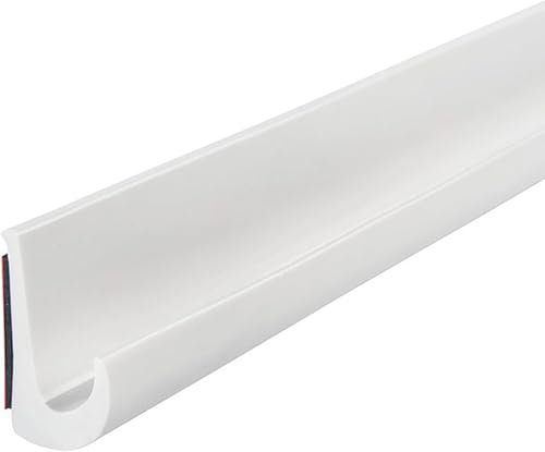 Grondaia autoadesiva, a forma di J, grondaia per camion, camper, barca, furgone (bianco 10 m)