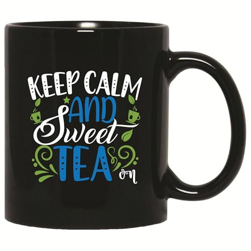 Kaffeetassen 330Ml, Southern Comfort Food Set Bleiben Sie Ruhig Und Braten Sie Weiter Mit Leckeren Hühnchenrezepten Modern Teetasse Mit Großem Henkel Becher Für Tee Arbeit Freundin