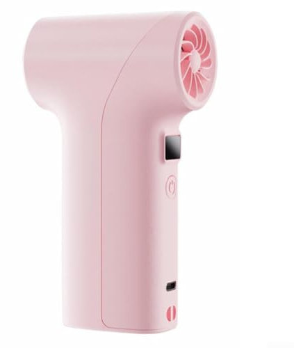 Gdfnmogo Mini soffiatore senza fili con indicatore della batteria, 5 velocità regolabile, turbo ventilatore, dispositivo di pulizia professionale per auto, tastiera, tappetino per pavimento (rosa)