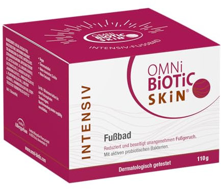 OMNi BiOTiC SKIN Intensiv-Fußbad | Mit aktiven probiotischen Bakterien | Reduziert und beseitigt unangenehmen Fußgeruch | Vegan | Dermatologisch getestet | 110 g Pulver