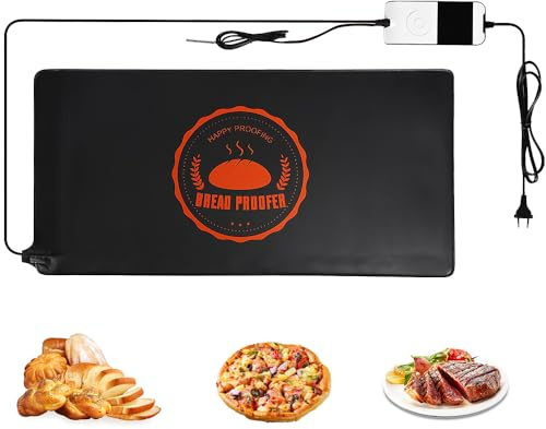 Dhqkqg Brot Heizmatte, 54 x 27 cm Brot Proof Matte mit Thermostat, Brot Gärmatte Sauerteig mit Timerfunktion, für Teig Proofing, Joghurtbacken Sauerteig Wärmer (5℃~45℃, 0~12H)