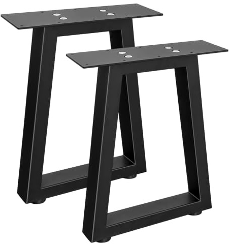 Jahof Pieds de Table Trapézoïdales 30 x 40 cm, Lot de 2 Pieds de Meuble en Métal pour Table Basse, Banc, Canapé