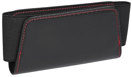 Qirc Car Seat Side Storage Pocket, Leather Multifunctional Small Organiser, Universal Car Pocket Pouch Cell Phone Holder for Phone, sunglass, wallet, ect (B Red Line)