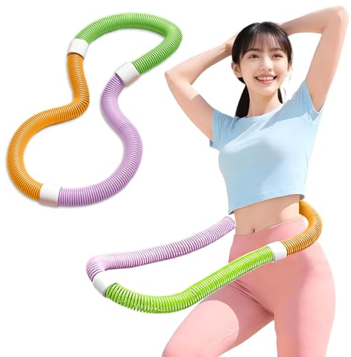 Hula-Hoop-Gürtel zur Gewichtsreduktion, Fitness, PVC, weiche Feder, faltbar, tragbar, Fettverbrennung, Muskelübung, Körperformung, Indoor/Park, universell für Männer und Frauen (Farbe 3)