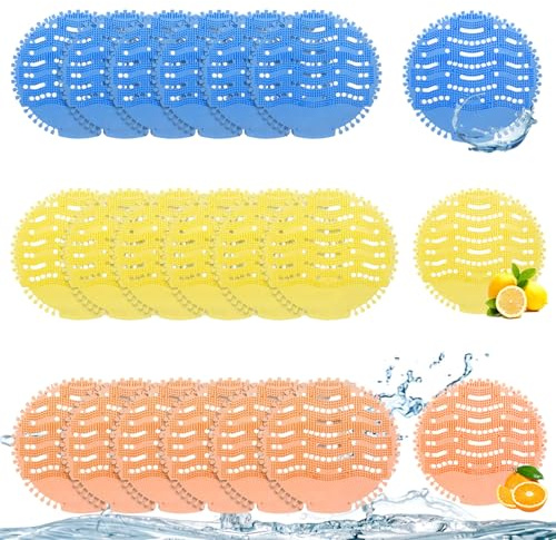 18pcs Urinal Screen Deodorizer Mats, Anti-Splash Urinal Mat Scented Odor Freshener Urinals Cake Deodorizer in Schools Offices Restaurants Bathrooms Restrooms