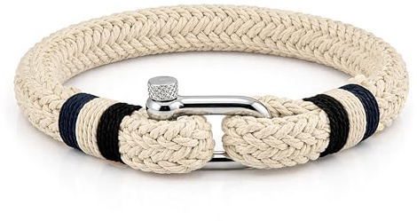 Uniqal | Segeltau Armband Herren & Damen | Maritimes Armband mit Edelstahlschäkel | Robust & Wasserfest, Geschenk für Sie & Ihn | Nautisch bracelet