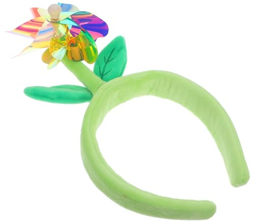 TEHAUX Cute Cloth Hair Hoop with Secure Fit and Easy to Wear Design Green Windmill Flower Headband for Girls and Teens for Everyday Fashion and Face Washing