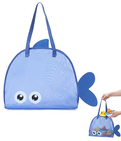 Bolsa Juguetes Playa Grande, Mochila Antiarena Infantil de Malla para Niños, Bolsa Juguetes Bañera, Organizador de Almacenamiento Plegable para Juguetes de Arena, Toallas y Accesorios de Piscina