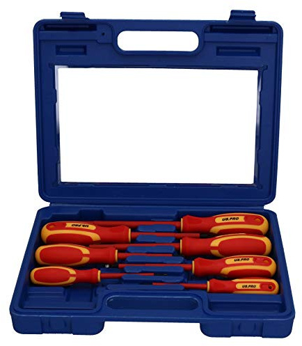 VDE Insulated Electricians Electrical Screwdriver Set Pozi and Flat Headed 7pc