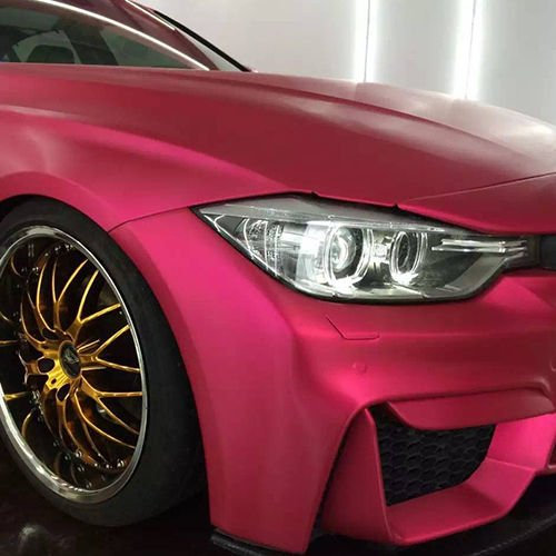 3D Chrom Matt Metallic PINK mit Luftkanälen ,Car Wrapping, Profi Folie 0,5m x 1,52m