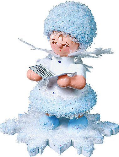 Drechslerei Kuhnert Schneeflöckchen mit Liederbuch - 5 cm