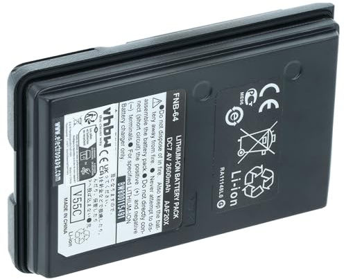 vhbw Akku kompatibel mit Yaesu Vertex VX-177 | VX-180, VX210, VX180e, VX180, VX-210, VX-180e Funkgerät, Walkie Talkie (2600 mAh, 7,4 V, Li-Ion)