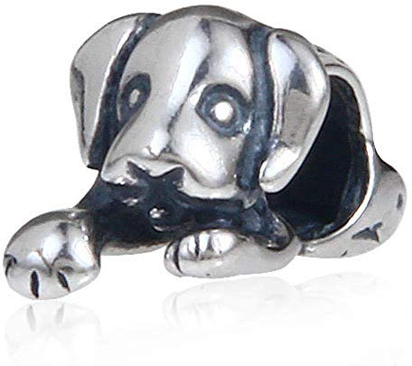 925 Sterling Silber Hund Charm Tier Glücksbringer Geburtstag für Pandora Bettelarmband